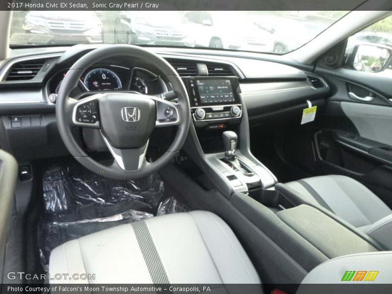 Sonic Gray Pearl / Gray 2017 Honda Civic EX Sedan