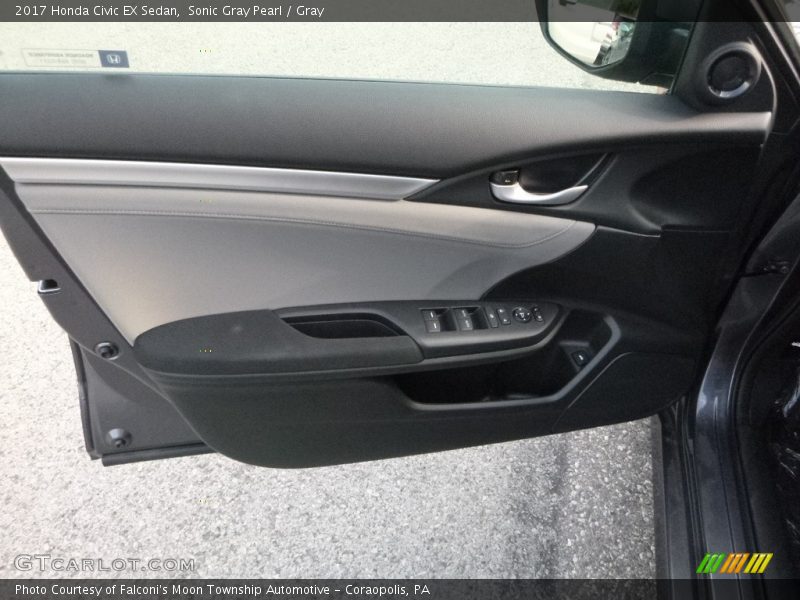 Sonic Gray Pearl / Gray 2017 Honda Civic EX Sedan