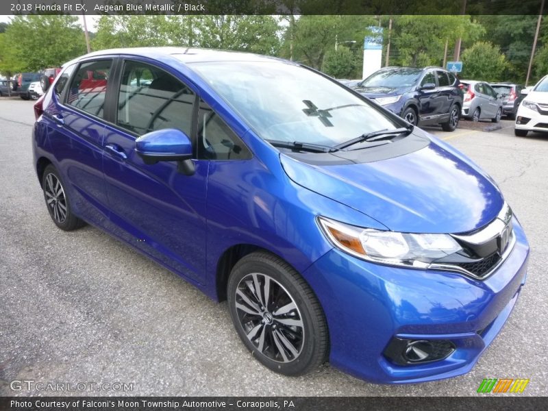 Aegean Blue Metallic / Black 2018 Honda Fit EX