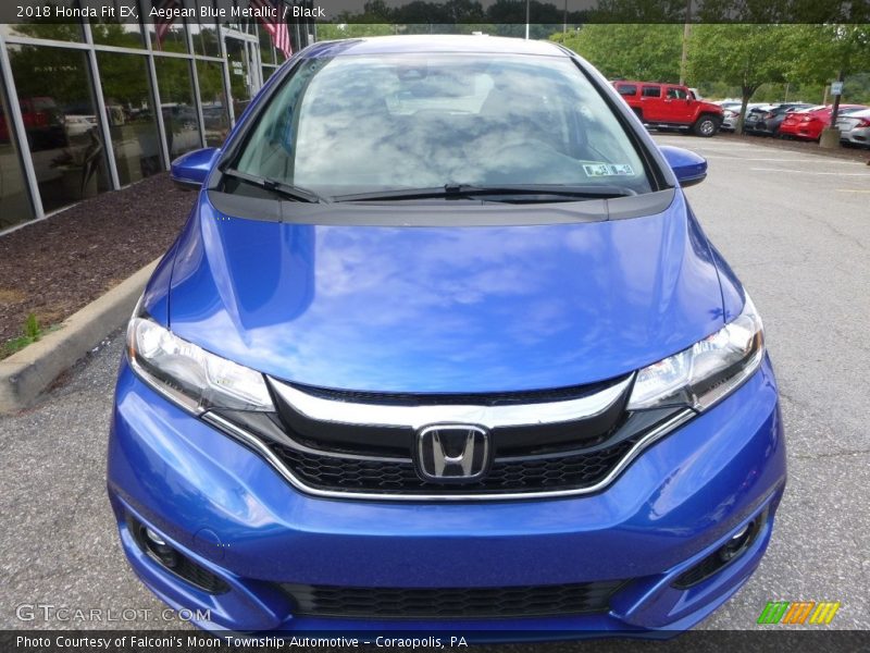 Aegean Blue Metallic / Black 2018 Honda Fit EX