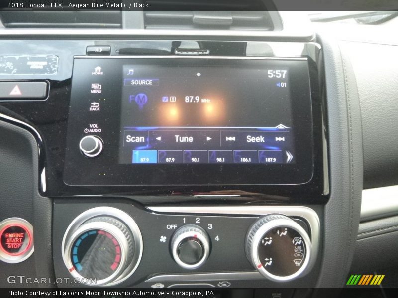 Aegean Blue Metallic / Black 2018 Honda Fit EX