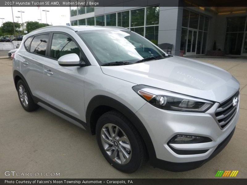 Molten Silver / Beige 2017 Hyundai Tucson SE AWD