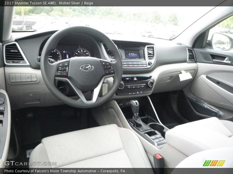Molten Silver / Beige 2017 Hyundai Tucson SE AWD