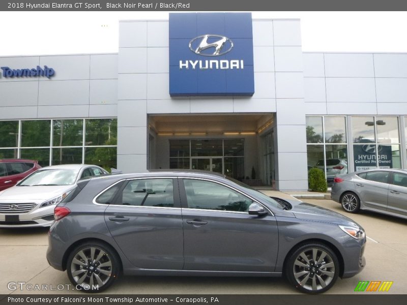 Black Noir Pearl / Black/Red 2018 Hyundai Elantra GT Sport