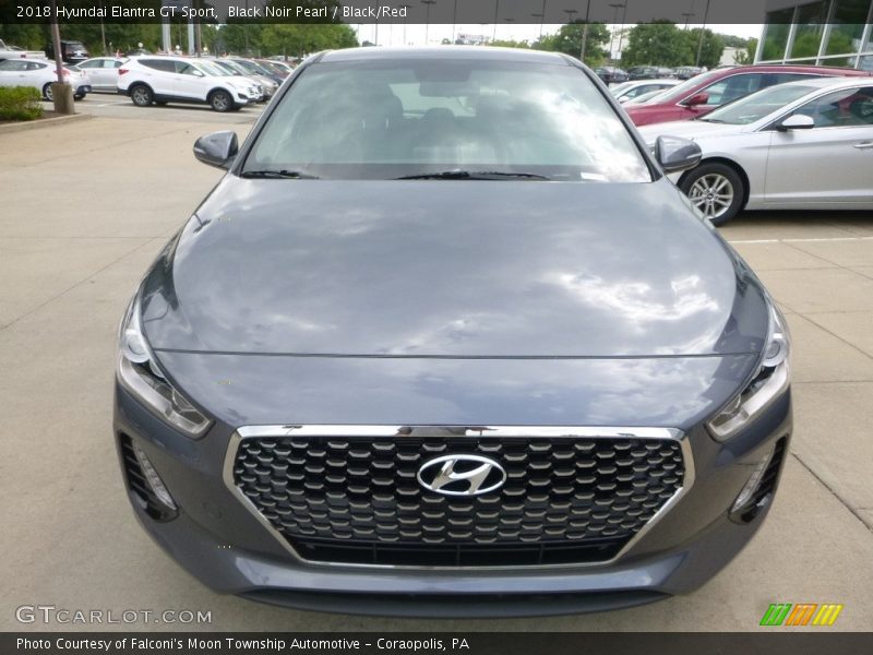 Black Noir Pearl / Black/Red 2018 Hyundai Elantra GT Sport