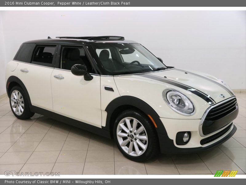 Pepper White / Leather/Cloth Black Pearl 2016 Mini Clubman Cooper