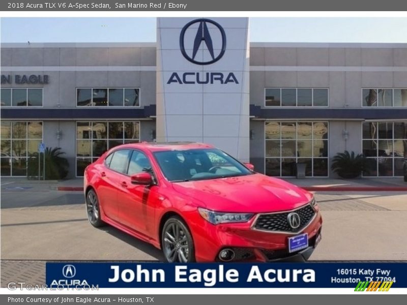 San Marino Red / Ebony 2018 Acura TLX V6 A-Spec Sedan
