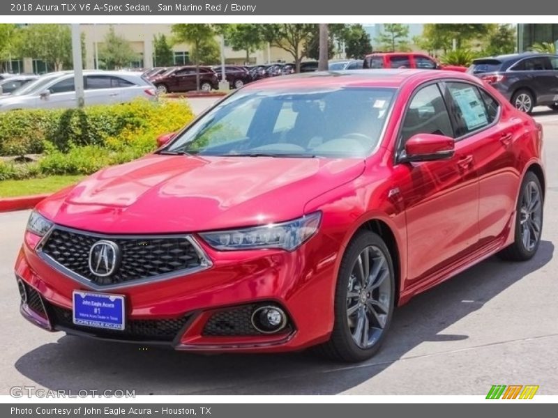San Marino Red / Ebony 2018 Acura TLX V6 A-Spec Sedan