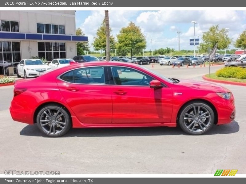 San Marino Red / Ebony 2018 Acura TLX V6 A-Spec Sedan