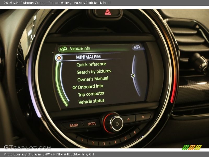 Pepper White / Leather/Cloth Black Pearl 2016 Mini Clubman Cooper