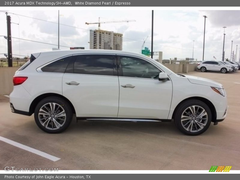 White Diamond Pearl / Espresso 2017 Acura MDX Technology SH-AWD