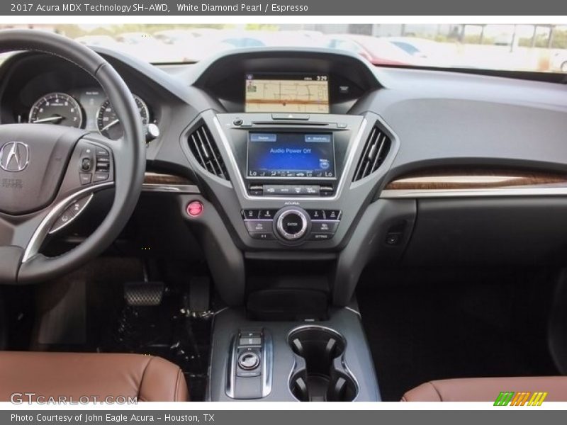White Diamond Pearl / Espresso 2017 Acura MDX Technology SH-AWD
