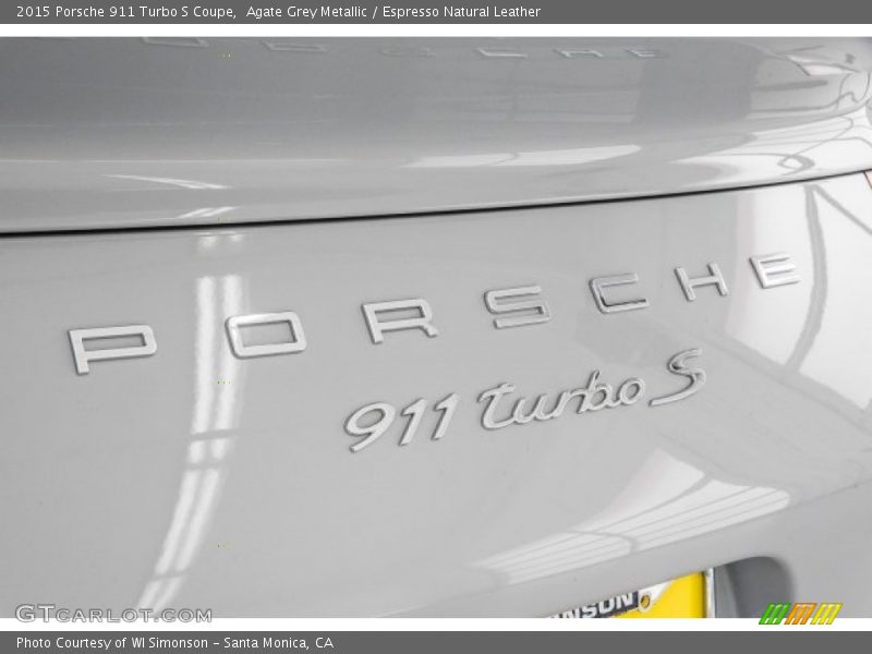 Agate Grey Metallic / Espresso Natural Leather 2015 Porsche 911 Turbo S Coupe