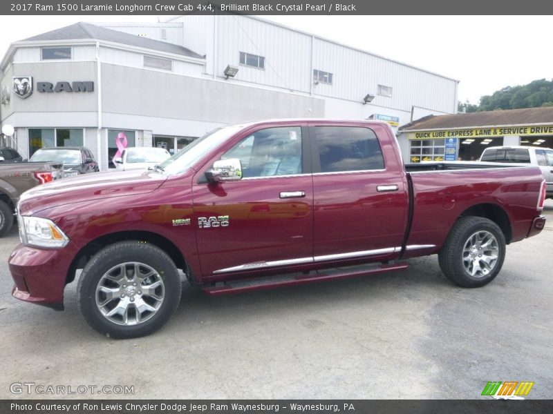 Brilliant Black Crystal Pearl / Black 2017 Ram 1500 Laramie Longhorn Crew Cab 4x4