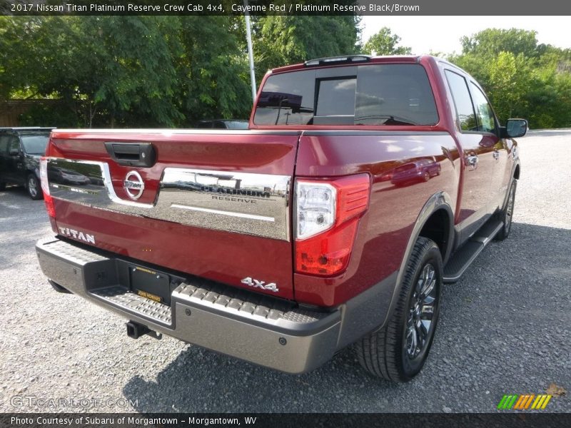 Cayenne Red / Platinum Reserve Black/Brown 2017 Nissan Titan Platinum Reserve Crew Cab 4x4