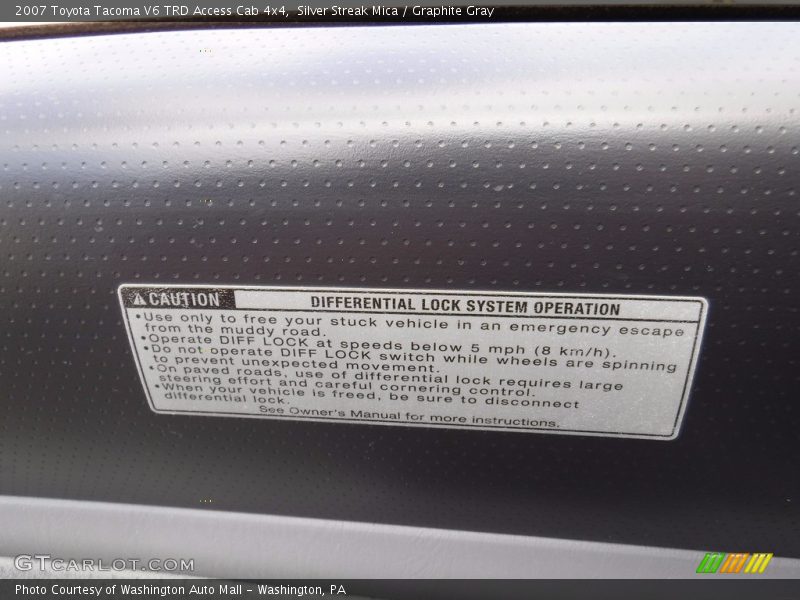 Silver Streak Mica / Graphite Gray 2007 Toyota Tacoma V6 TRD Access Cab 4x4