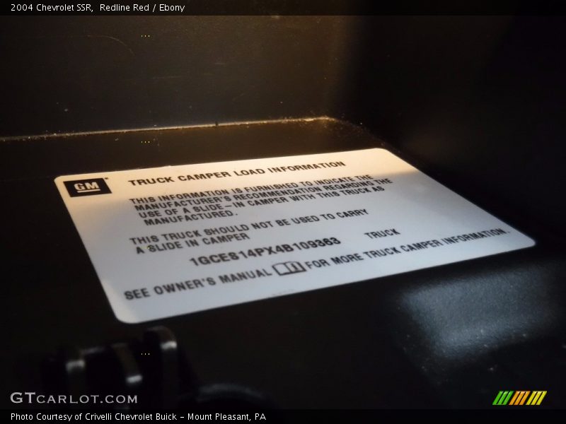 Redline Red / Ebony 2004 Chevrolet SSR