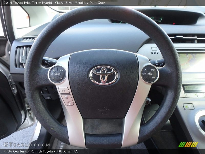 Classic Silver Metallic / Dark Gray 2014 Toyota Prius Three Hybrid