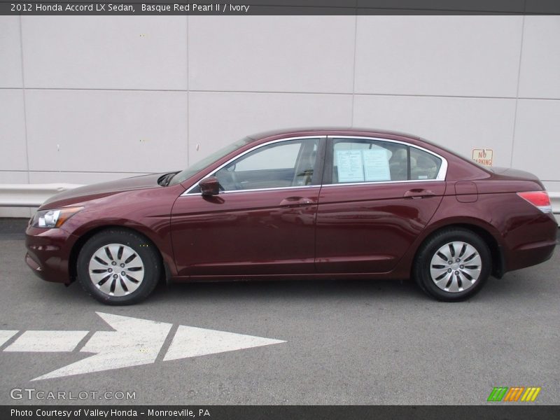 Basque Red Pearl II / Ivory 2012 Honda Accord LX Sedan