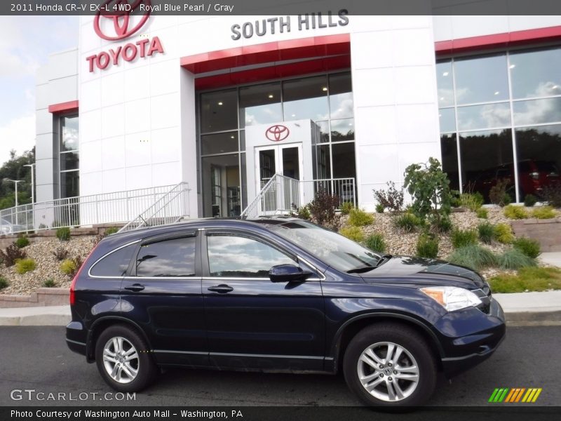 Royal Blue Pearl / Gray 2011 Honda CR-V EX-L 4WD
