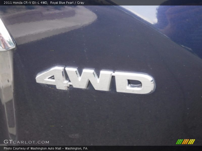 Royal Blue Pearl / Gray 2011 Honda CR-V EX-L 4WD