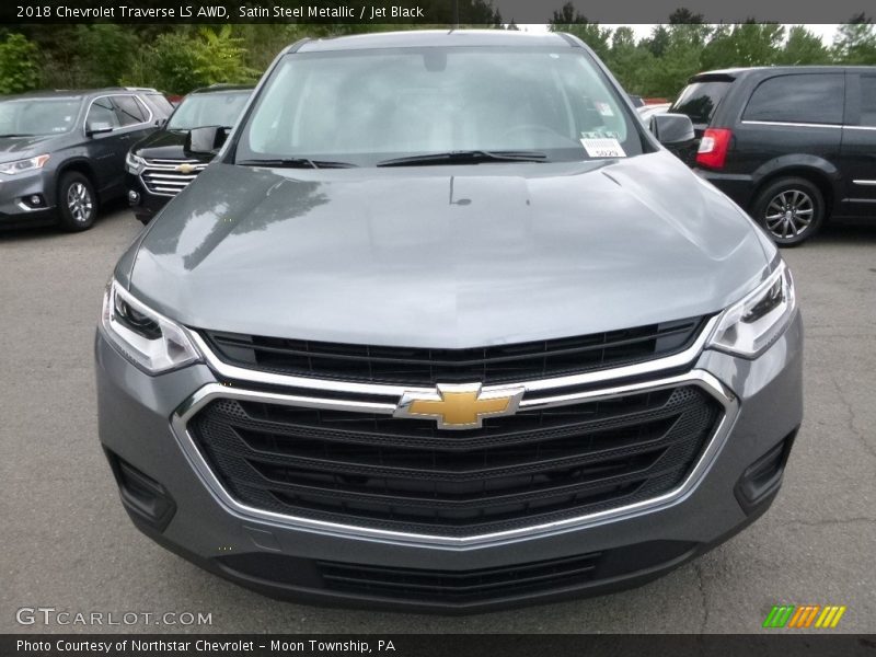 Satin Steel Metallic / Jet Black 2018 Chevrolet Traverse LS AWD
