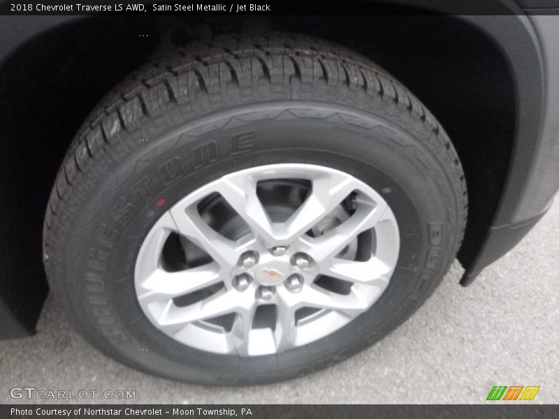Satin Steel Metallic / Jet Black 2018 Chevrolet Traverse LS AWD
