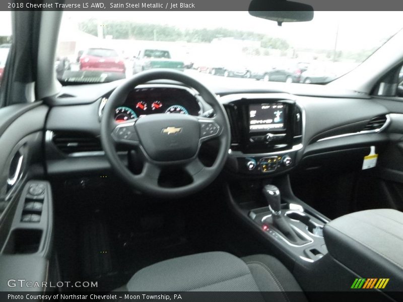 Satin Steel Metallic / Jet Black 2018 Chevrolet Traverse LS AWD