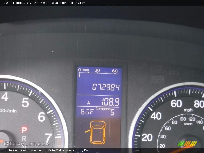 Royal Blue Pearl / Gray 2011 Honda CR-V EX-L 4WD