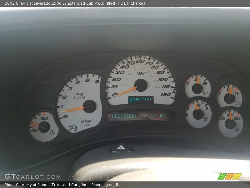 Black / Dark Charcoal 2003 Chevrolet Silverado 1500 SS Extended Cab AWD