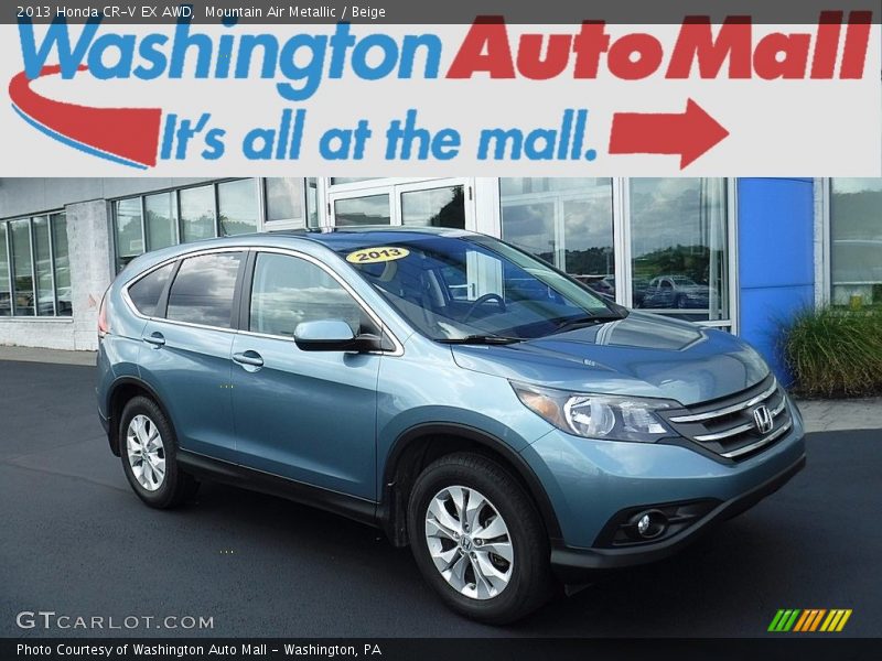 Mountain Air Metallic / Beige 2013 Honda CR-V EX AWD