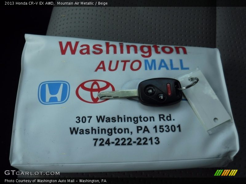 Mountain Air Metallic / Beige 2013 Honda CR-V EX AWD