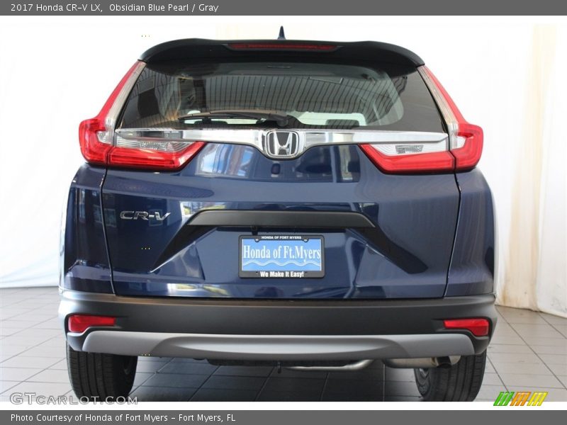 Obsidian Blue Pearl / Gray 2017 Honda CR-V LX