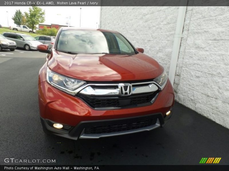 Molten Lava Pearl / Ivory 2017 Honda CR-V EX-L AWD