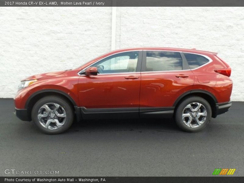 Molten Lava Pearl / Ivory 2017 Honda CR-V EX-L AWD