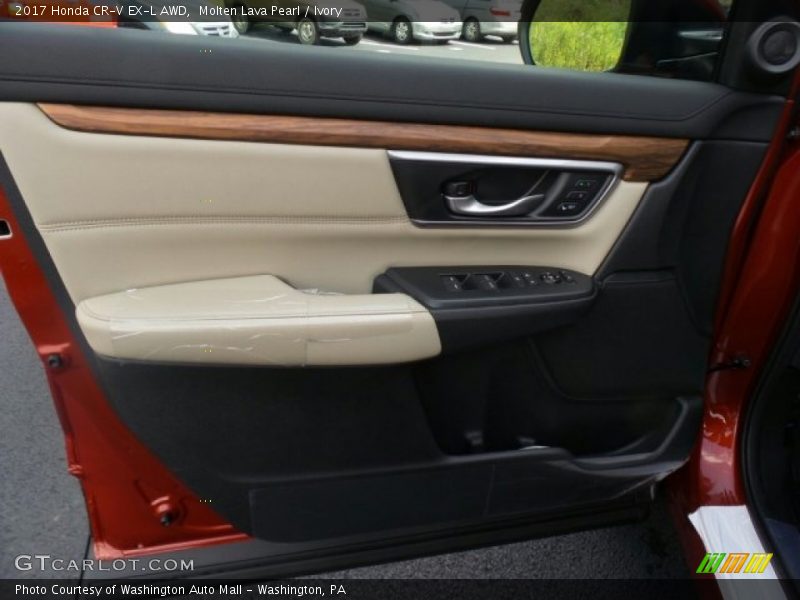 Molten Lava Pearl / Ivory 2017 Honda CR-V EX-L AWD
