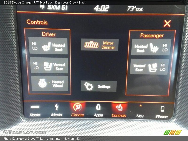 Controls of 2018 Charger R/T Scat Pack