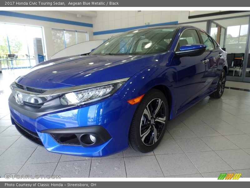 Aegean Blue Metallic / Black 2017 Honda Civic Touring Sedan