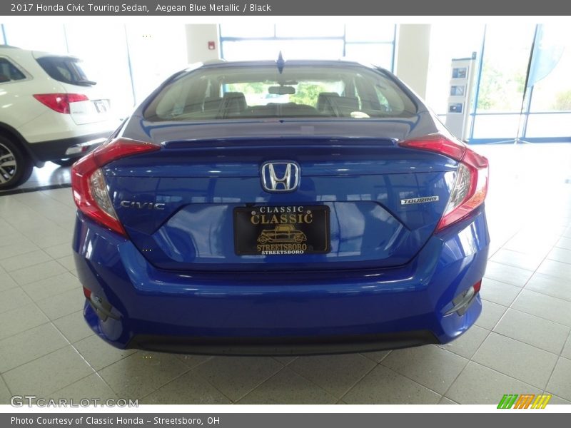 Aegean Blue Metallic / Black 2017 Honda Civic Touring Sedan