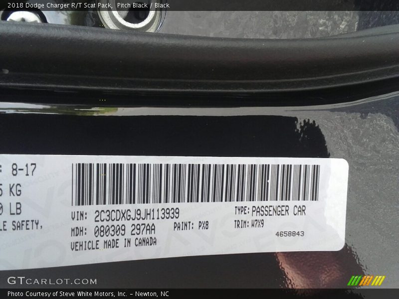 Pitch Black / Black 2018 Dodge Charger R/T Scat Pack