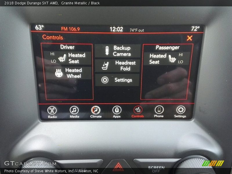 Controls of 2018 Durango SXT AWD