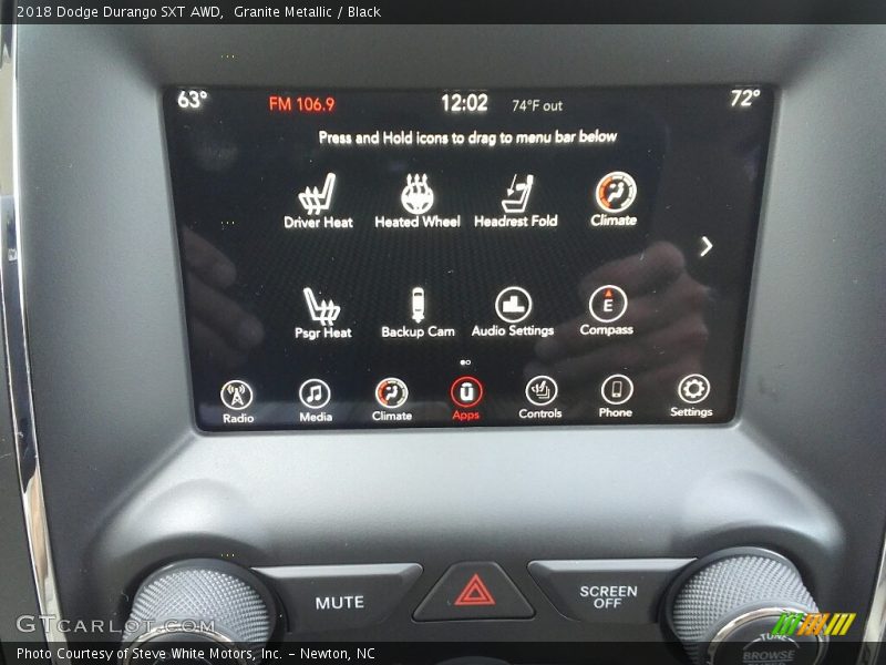 Controls of 2018 Durango SXT AWD