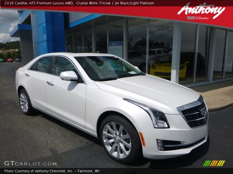Crystal White Tricoat / Jet Black/Light Platinum 2018 Cadillac ATS Premium Luxury AWD