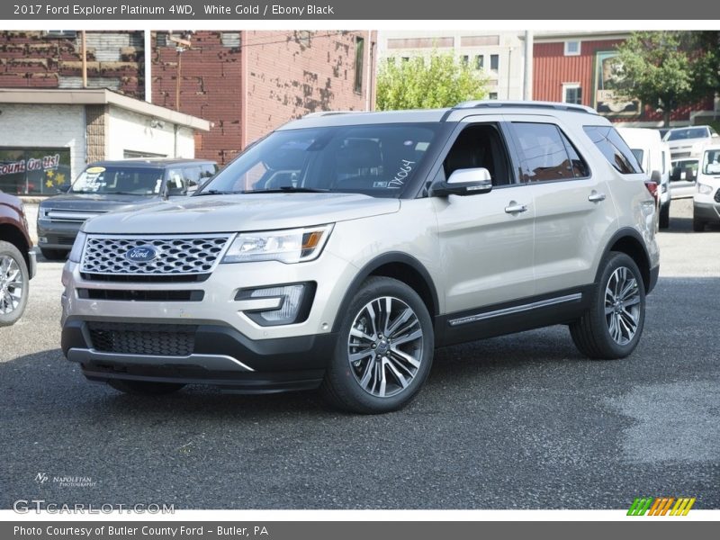 White Gold / Ebony Black 2017 Ford Explorer Platinum 4WD