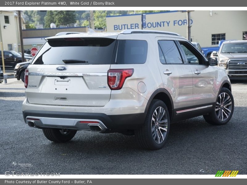 White Gold / Ebony Black 2017 Ford Explorer Platinum 4WD