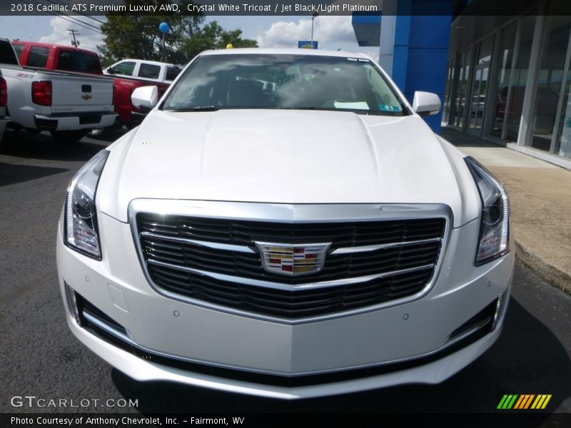 Crystal White Tricoat / Jet Black/Light Platinum 2018 Cadillac ATS Premium Luxury AWD