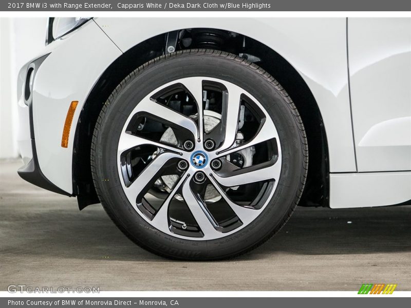 Capparis White / Deka Dark Cloth w/Blue Highlights 2017 BMW i3 with Range Extender