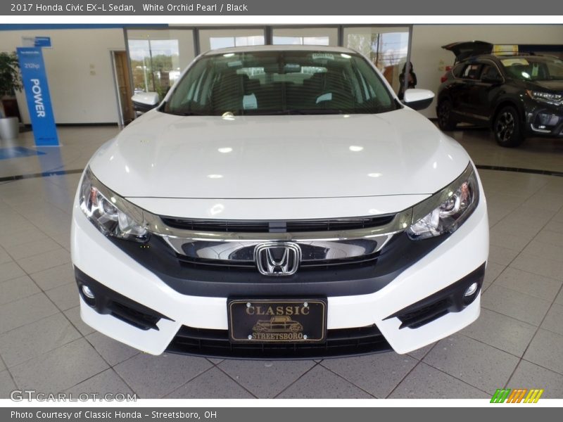 White Orchid Pearl / Black 2017 Honda Civic EX-L Sedan