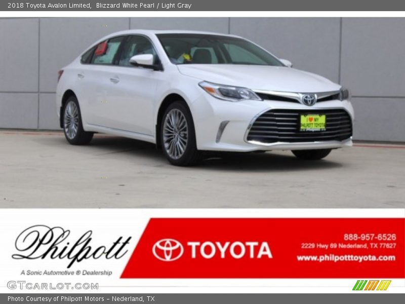 Blizzard White Pearl / Light Gray 2018 Toyota Avalon Limited