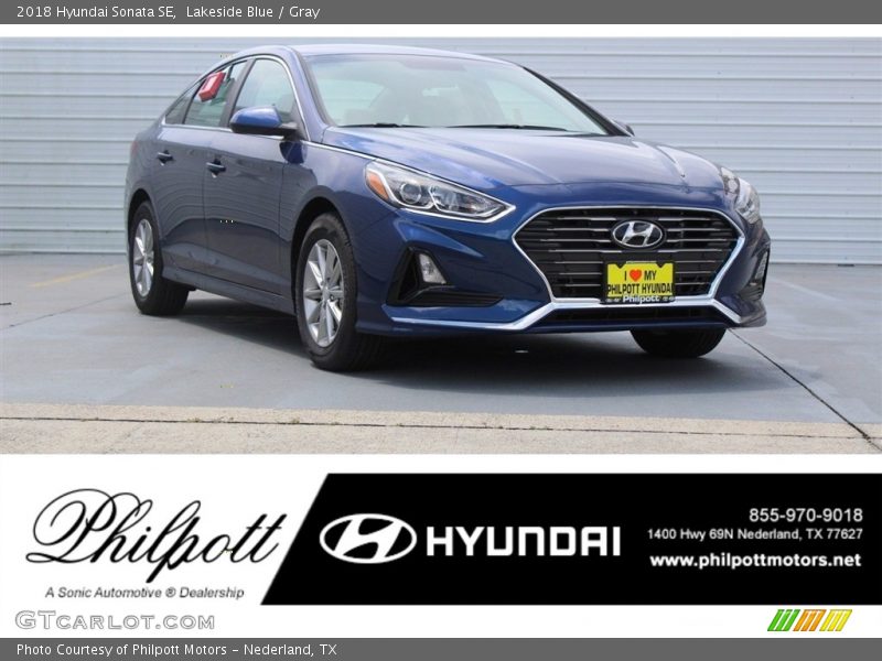 Lakeside Blue / Gray 2018 Hyundai Sonata SE